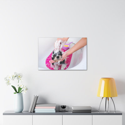 Funny Shih Tzu Bathee Canvas Wall Art