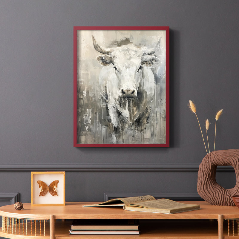 ANIMALS Series Cxxv - reproduction encadrée de qualité supérieure - prête à être accrochée - aucun clou requis, Rouge