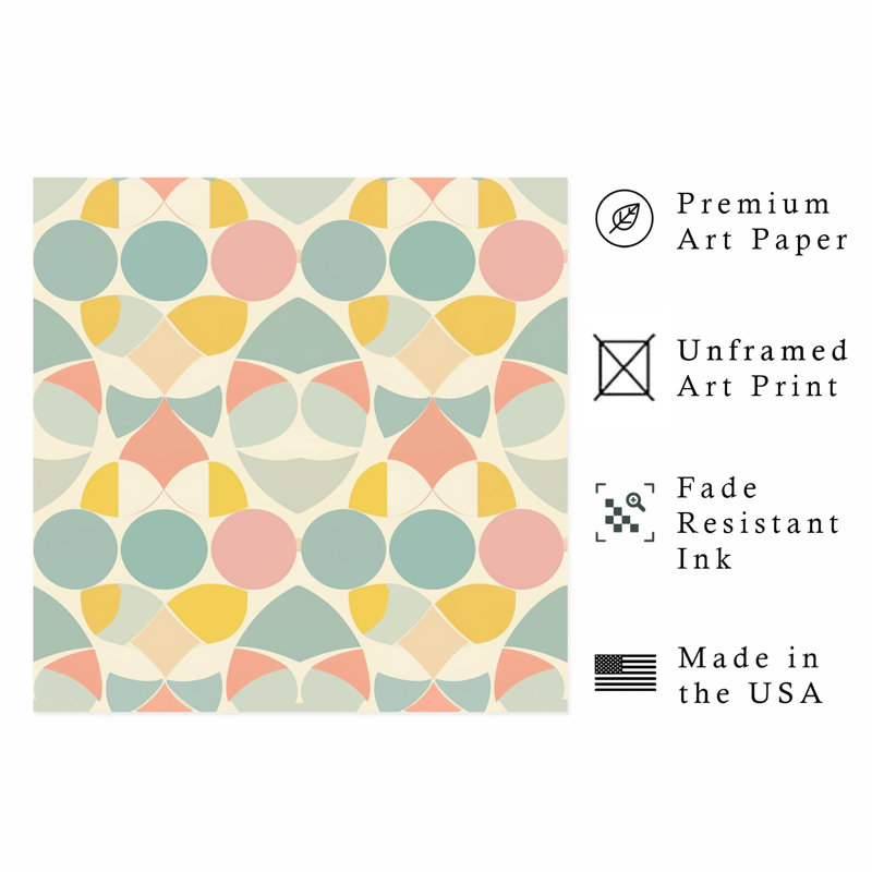 «Abstract Abstract Groovy 70s Motif XVIII», reproduction d'art non encadrée, H 16 po x l 16 po