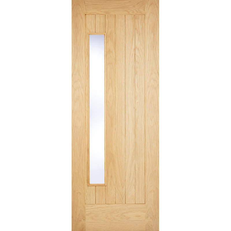 Newbury 1L Glazed Oak External Door, 1981mm H x 838mm W x 44mm D