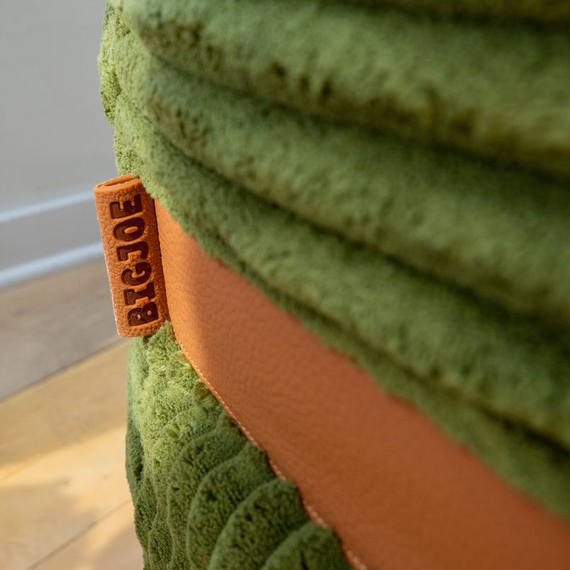 Big Joe Fuf 8Ft Giant Foam Bean Bag Chair, Oversized Couch with Removable Cover for Kids, Teens, Adults, Moss Green Corded Plush, 8 foot