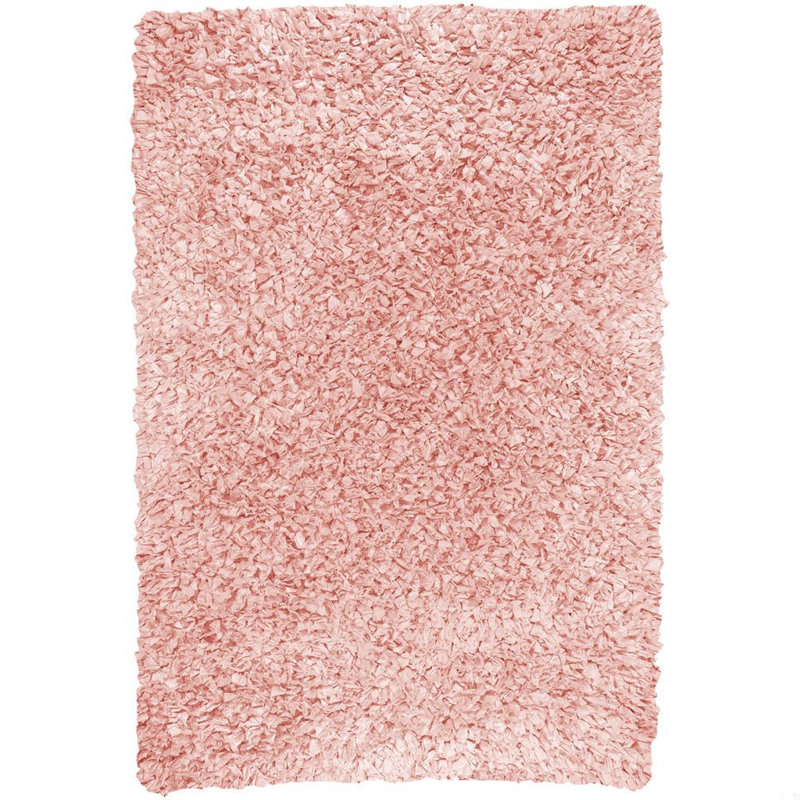 Tapis en coton rose à poils longs Appel, Rectangulaire 2 pi x 3 pi, Rose