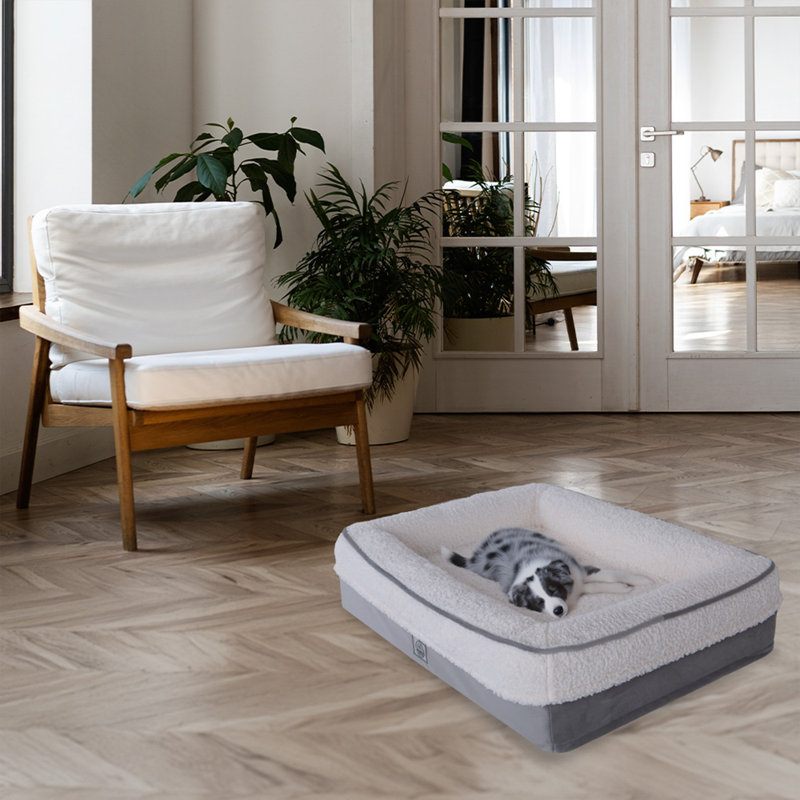 Jungolica Orthopedic Pet Bed, Grey, 95cm H x 75cm W x 21cm D