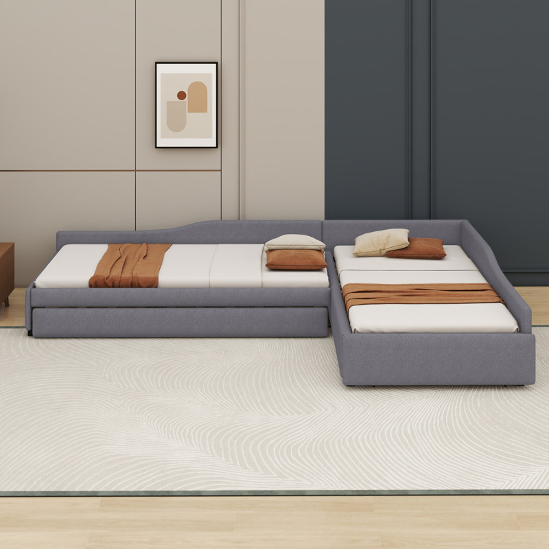 Upholstered Storage Bed, Grey