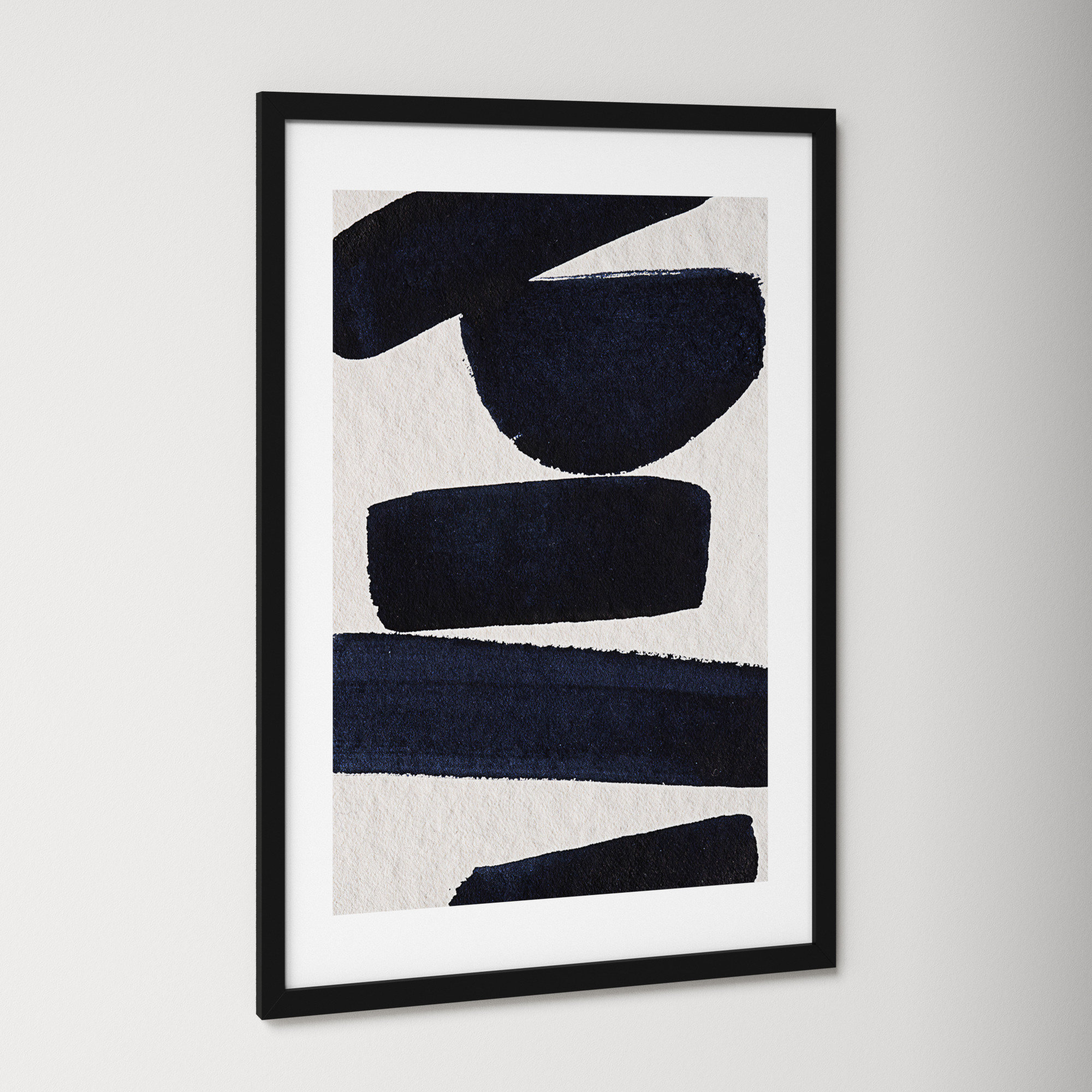 Japandi 5 by Simon West, Black, 34.6" H x 23.4" W x 0.88" D