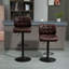 Ensemble de 2 tabourets de bar avec siège réglable, coussin rembourré épais et repose-pieds en métal