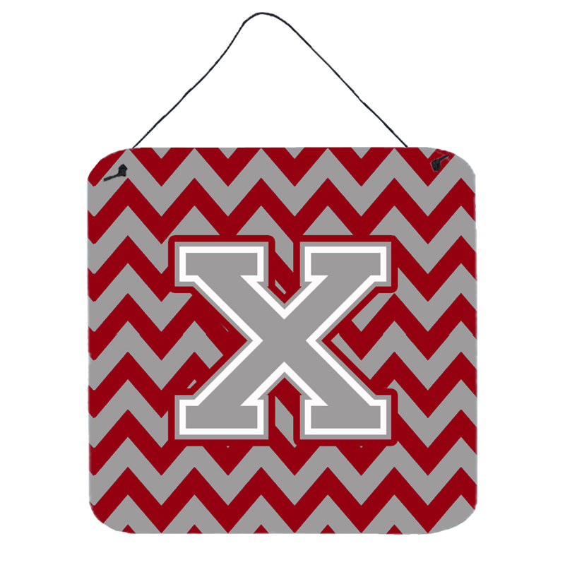 Décoration murale chevron, Gris / cramoisi, X