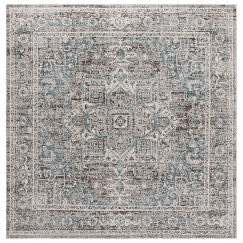 Kokou Vintage Tabriz Performance Oriental Rug, Round 6'7"