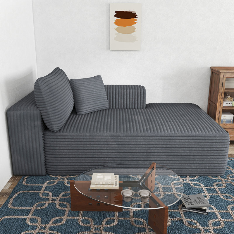 Chaise Boneless Cloudy, aucun assemblage requis, chaise rembourrée moderne en velours côtelé avec assise profonde