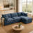 Modular Sectional Sofa, 102 Inch L Shaped Couch Set For Living Room, 3-Seater Comfy Cloud Couches With Movable Ottoman, DIY Combination, Chenille-2043825867