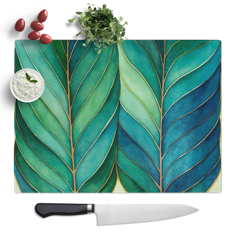 Explosive Leaf  Glass Chopping Board