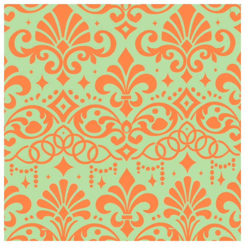 Rideaux orange à motif damassé, voilages et voilages damassés - 1 panneau, 50" x 92" - 1 Panel, Blockout
