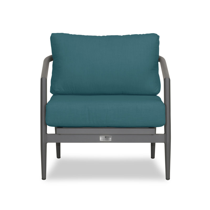 Delaine Powder Coated Aluminum Outdoor Lounge Chair , Sunbrella® Cushions Included, Spectrum Peacock Sunbrella® Plainweave