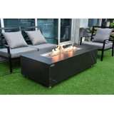 Varna 60" Liquid Marble Porcelain Fire Table, Bulgaria