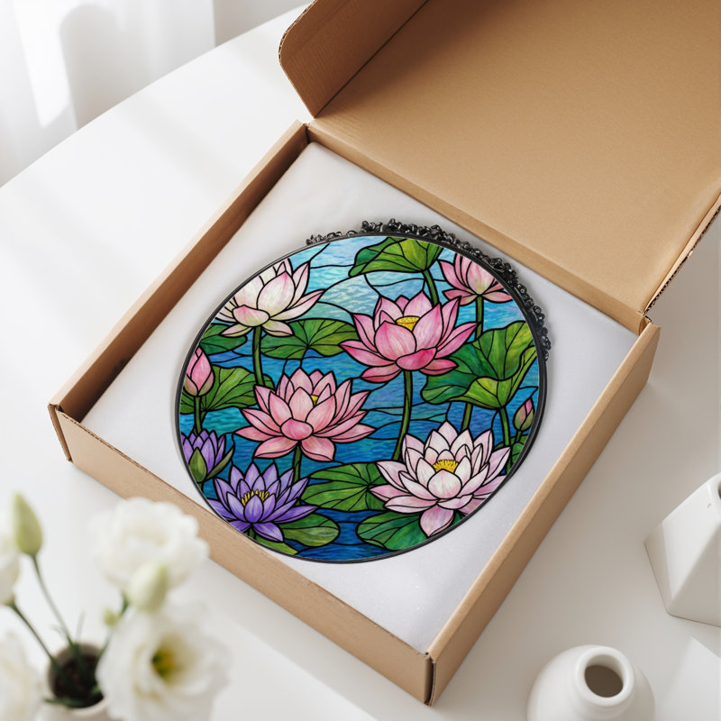 Panneau de vitrail en verre coloré H 7,8 po, H 7,8 po x l 7,8 po