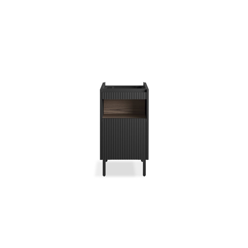 Spacity 16-3/4 In. Wall-Hung Bathroom Vanity Cabinet, Dark Steel