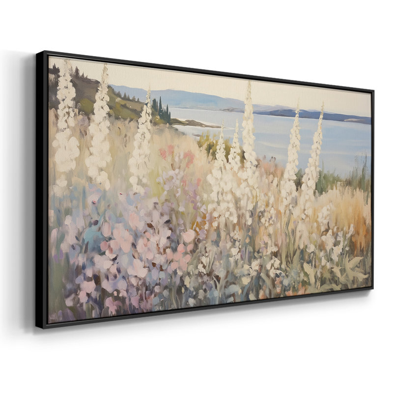 Botanical Series-CCLVI- Toile tendue avec châssis tendue, prête à être accrochée, H 21 po x l 41 po, Noir