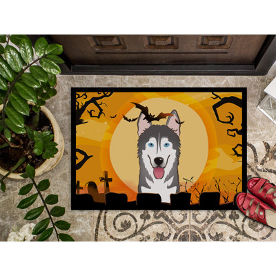 Paillasson d’extérieur antidérapant Malamute Halloween Alaskan Malamute