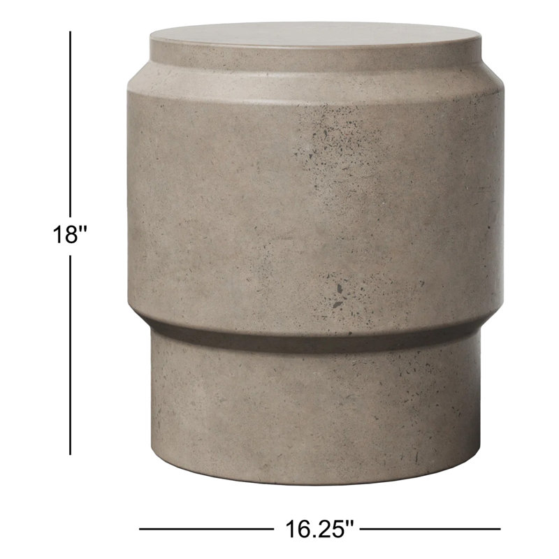 Cassis Concrete Accent Stool, Concrete