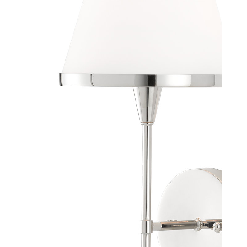 Applique murale à bras 1 lumière Brimsley, Nickel poli
