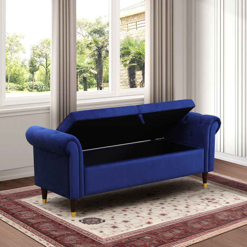 Banc de rangement bleu Sherpa