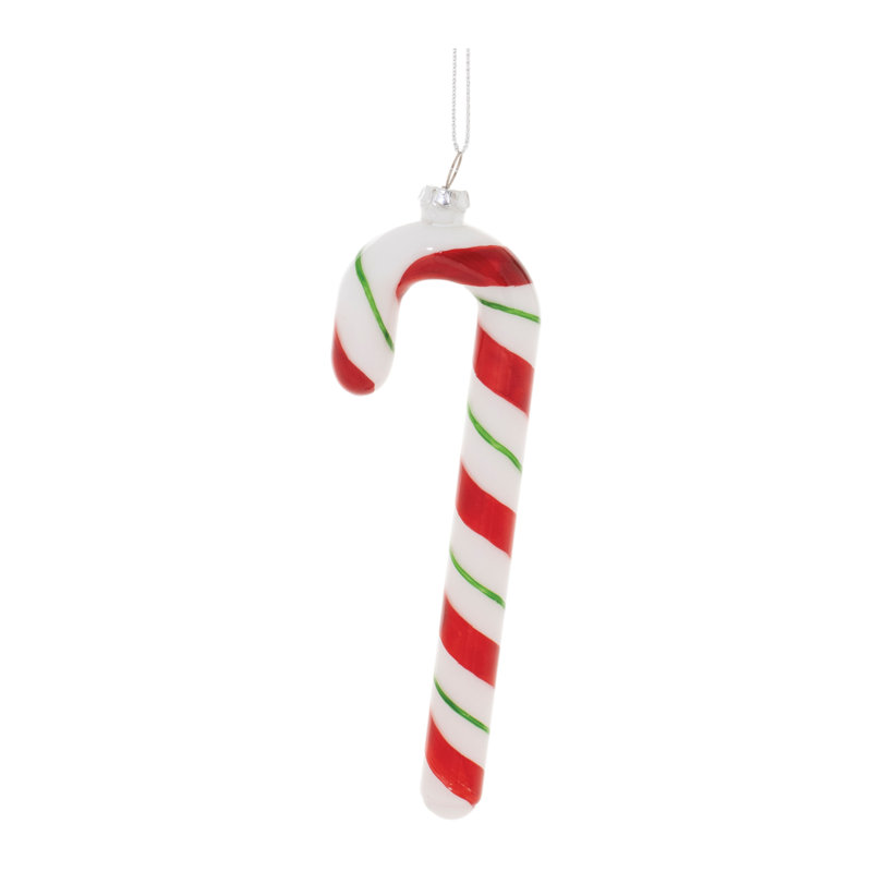 Ensemble de 12 ornements en verre de canne de bonbon