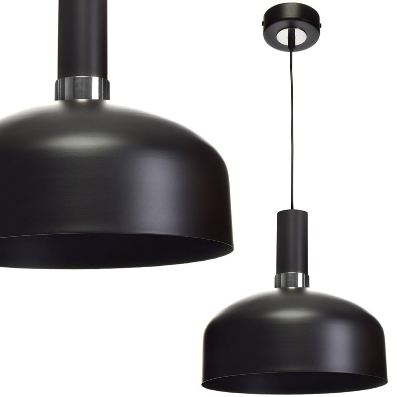 Malmo 1 - Light Dome Pendant, Black/Chrome