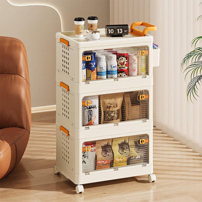 Plastic Storage Bins With Lids Stackable Storage Containers With Wheels, Folding Storage Boxes, Collapsible Storage Bins, Closet Organizers And Storage For Living Room,Office,Dorm