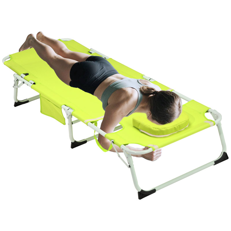 Heavy Duty 3-in-1 Adjustable Tanning Lounge Chair with Face and Arm Holes – Foldable Outdoor Sunbathing Chair for Patio, Pool, Beach, Camping