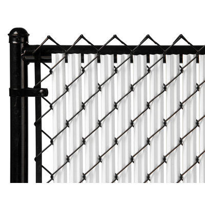 Ridged Slat Single Wall Bottom Locking Slat Depot Privacy Slat for 3', 4', 5', 6', 7' and 8' Chain Link Fence (4ft, White)