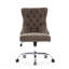 Chaise de bureau grise, fauteuil de bureau moderne capitonné en chenille, avec base en métal chromé, chaise de bureau pivotante réglable-330475554