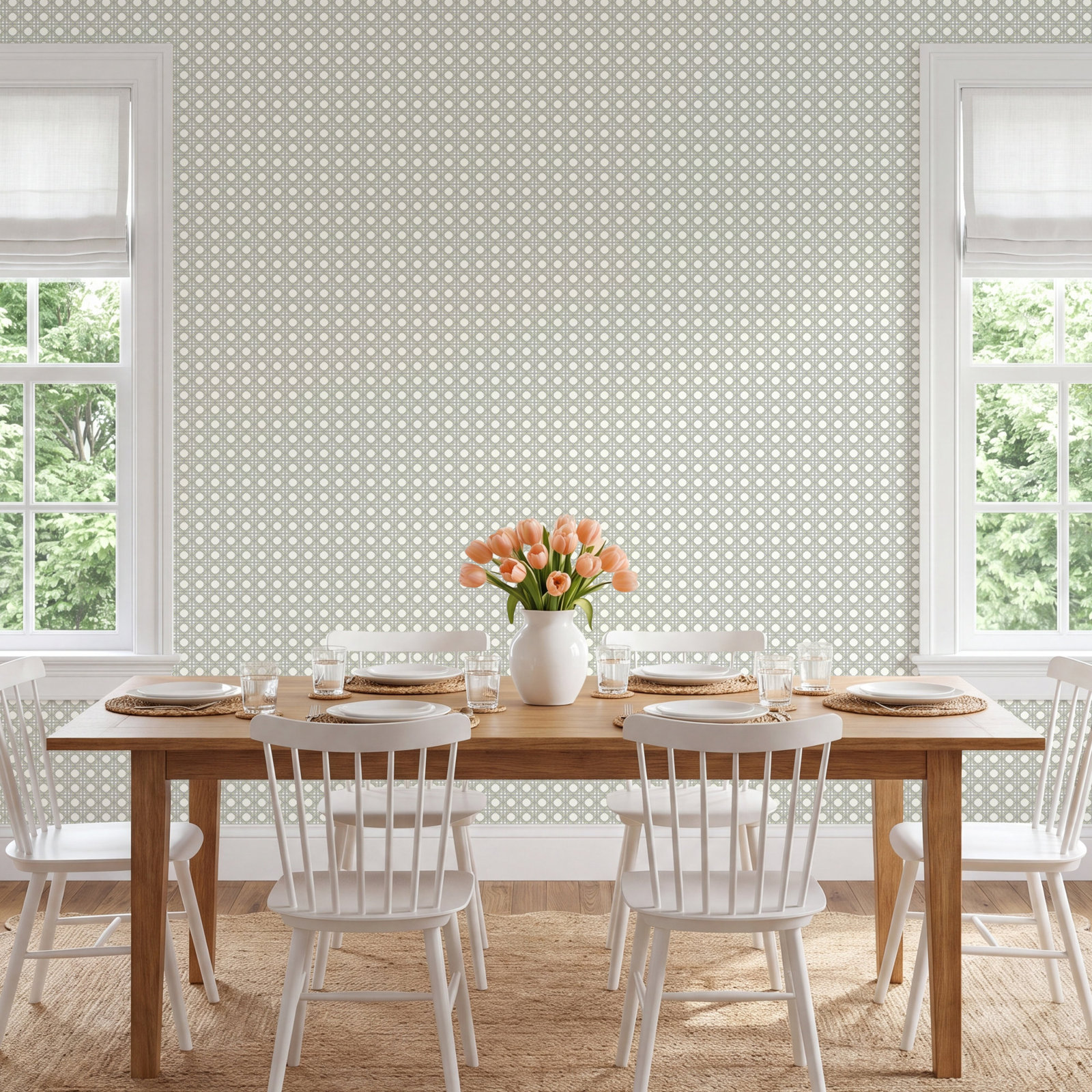 Varese Geometric Wallpaper, Beige/White