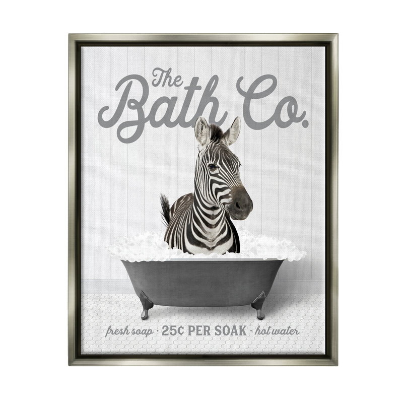 "Bubble Bath", art mural encadré sur toile flottante avec lettres et lignes, Cadre flottant gris lustré