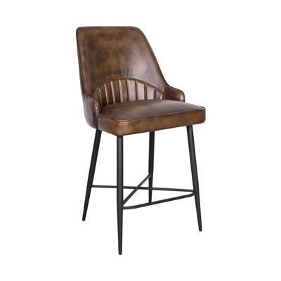 Wendee Upholstered Counter Stool with Metal Frame