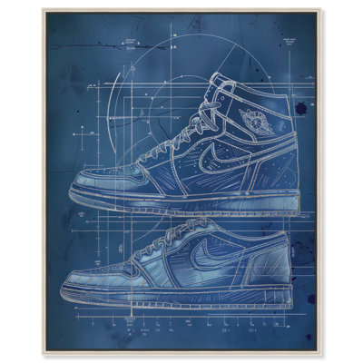 Blueprint of Sneakers Canvas Trendy Sneaker Art by Art Remedy