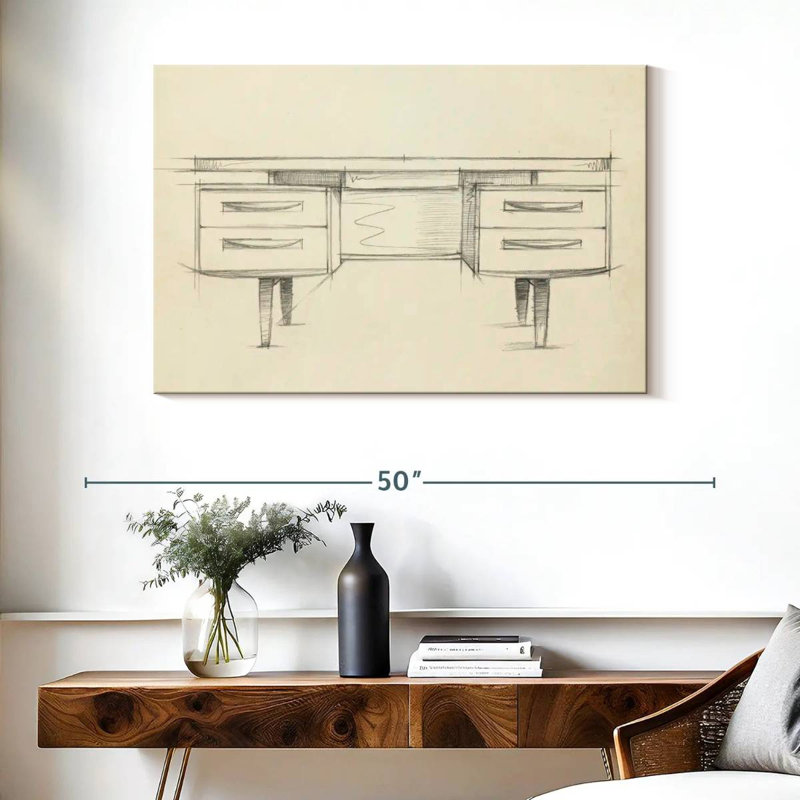 Kerner Mid Century Furniture Design IV, H 26 po x l 39 po
