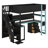 Wood Gaming Loft Bed With Stairs, Esports Gaming Loft Bed With Desk, Drawers, Shelves & Pegboard-1039626345-1039626348