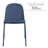 Appley Modern Stackable Dining Chairs – Set of 2, Plastic Seat with Padded Cushion & Metal Legs for Kitchen or Dining Room, Blue-294867135