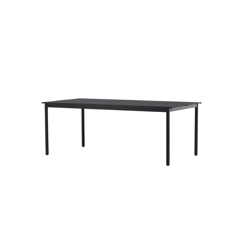 Ekaterena Rectangular Metal Outdoor Dining Table , cm W cm D, Black, 75cm H x 200cm L x 100cm D