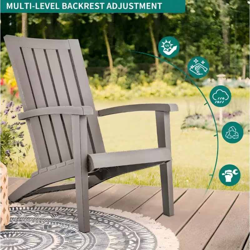 Chaise de patio pour l'extérieur - Fabrication en polypropylène résistant aux intempéries - Assemblage rapide et conception ergonomique