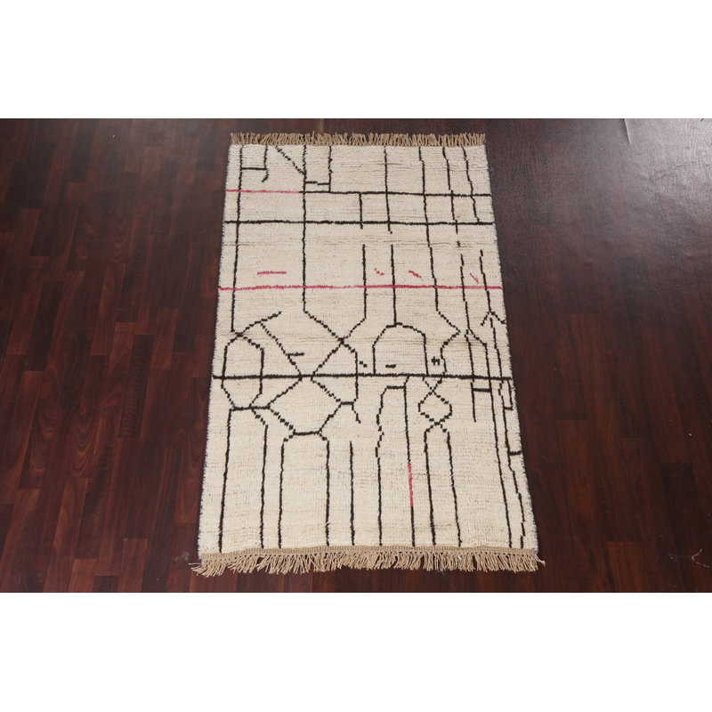 One-of-a-Kind 4'1" X 6'7" New Age Wool Area Rug in Ivory