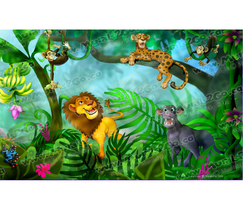 Affiche brillante Bassilly Jungle Cats, H 15 po x l 24 po