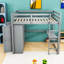 Lit mezzanine double avec garde-robe et bureau-2017880163