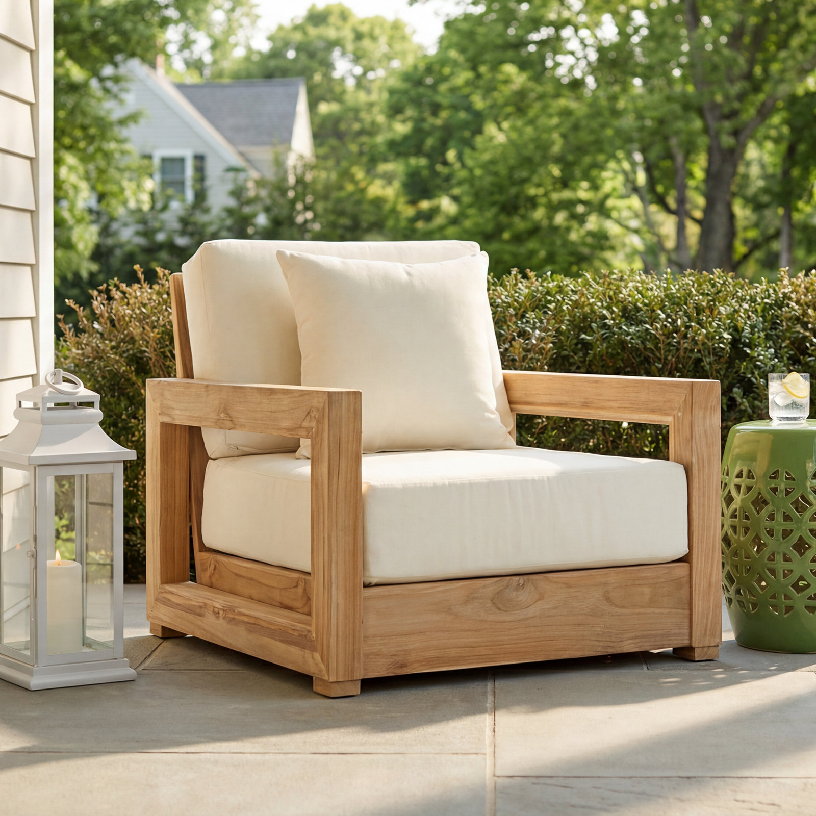 Melrose Teak Patio Lounge Chair, Brown