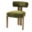 Chaises de salle à manger modernes, structure en métal vert, cuisine rustique compacte