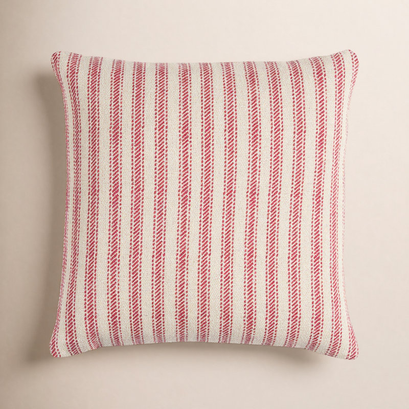 Percy Square Cotton Pillow Cover, Red, Pillow Cover Only - No Insert