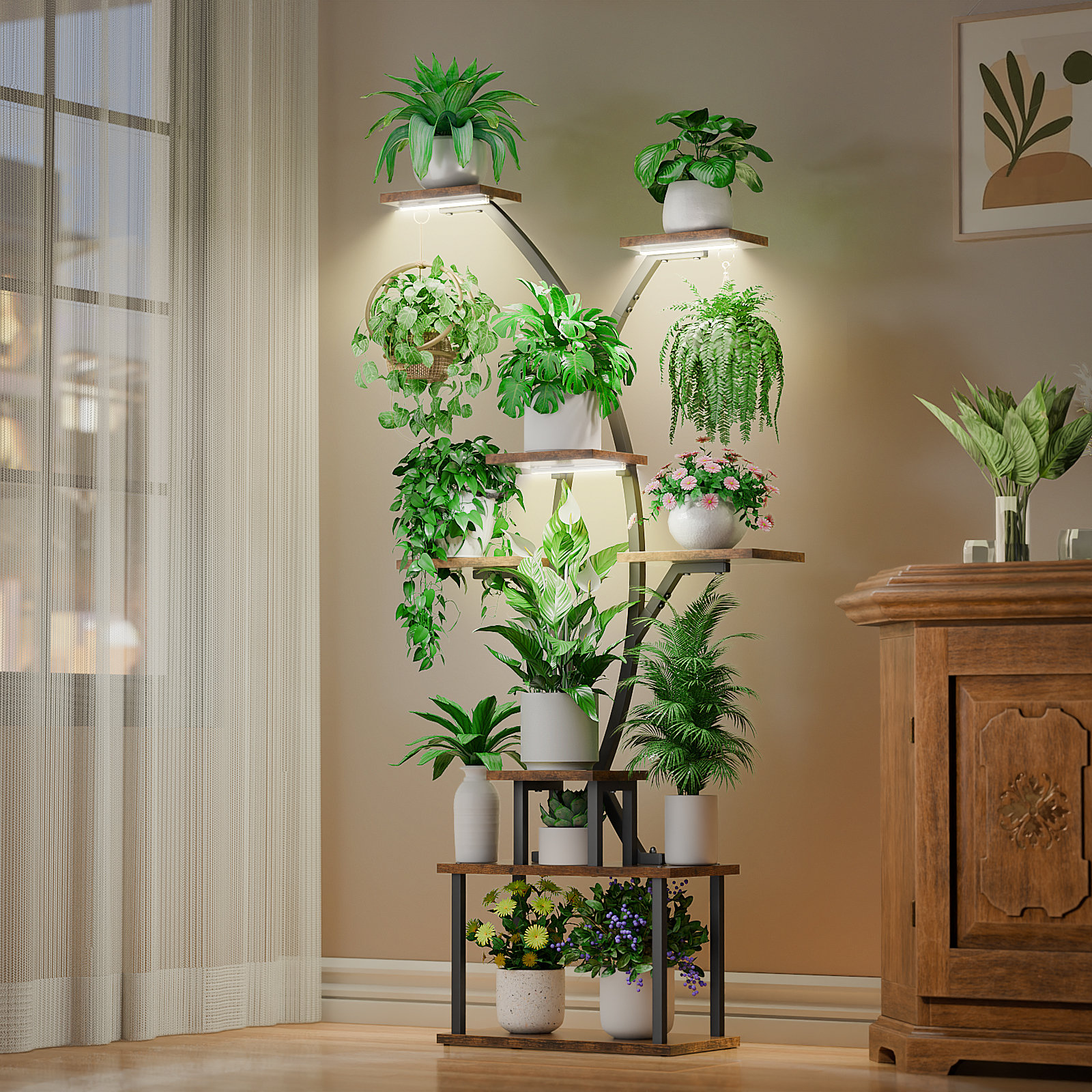 Plant Lights Indoor H Indoor Plant Stand With Grow Light,