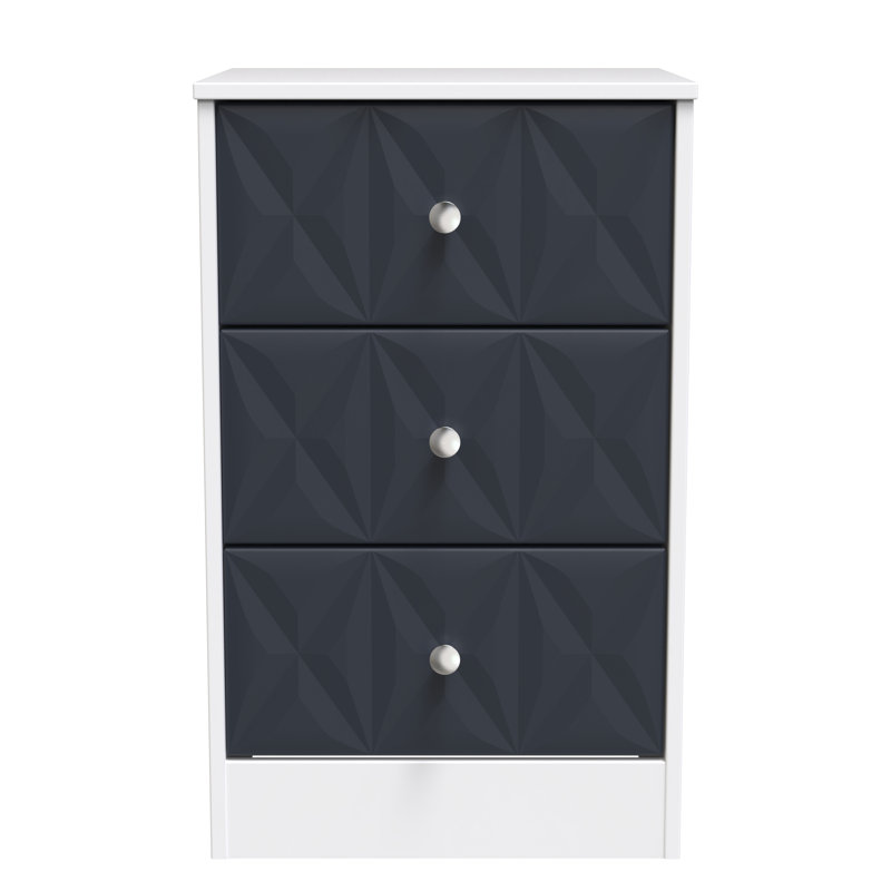San Jose Bedside Table, Indigo Matt/White Matt