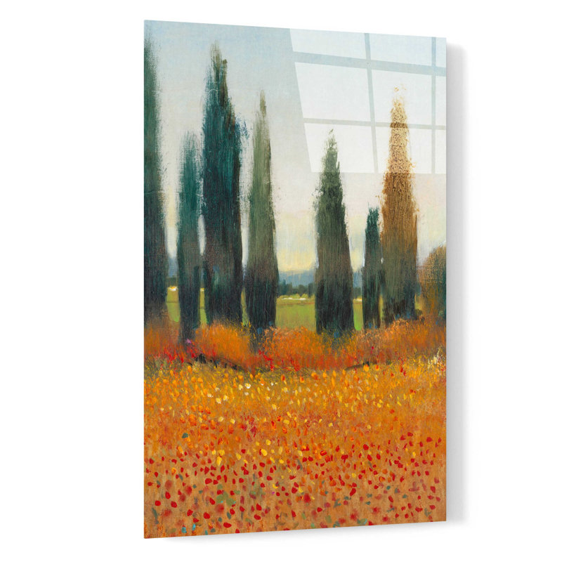 «Cypress Trees I» par Tim O'Toole, art mural en verre acrylique, H 24 po x l 16 po x P 0,2 po