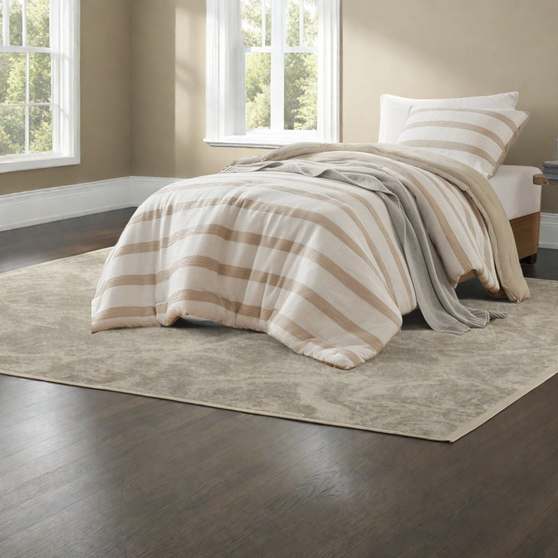 Ensemble de literie de qualité supérieure teint en fil, édredon en polyester de style minimaliste moderne pour un confort toutes saisons